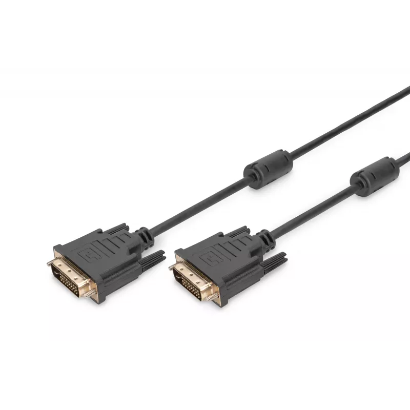 Cabo de ligação DVI Assmann. DVI(24+1). 2x ferrite M/M. 10.0m. DVI-D dual link. UL. bl (AK-320101-100-S)