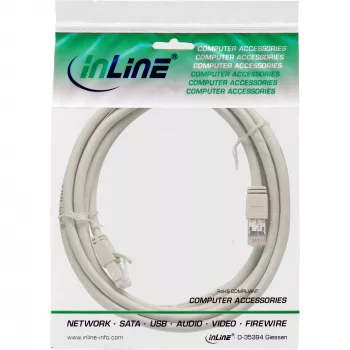 Cabo de rede InLine S/FTP PiMF Cat.6 certificado cinzento 2m