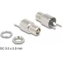 DELOCK Conector fêmea DC 5,5 x 2,5 mm conector fêmea versão de solda para encastrar 20 V 9 A