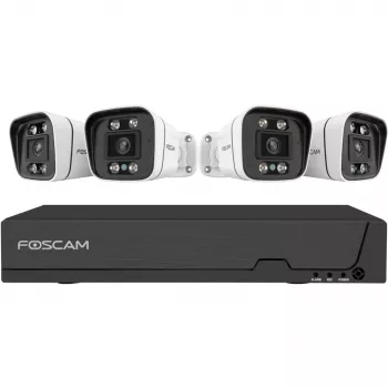 Sistema de videovigilância Foscam FNA108E-B4-2T branco 4x câmara bullet 4K PoE, 1x NVR 8 canais