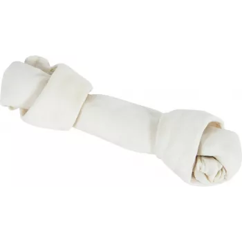 Osso mastigável dental ZOLUX Knotted White Bone 140 g — artigo mastigável firme de vaca para raças médias (250 mm)