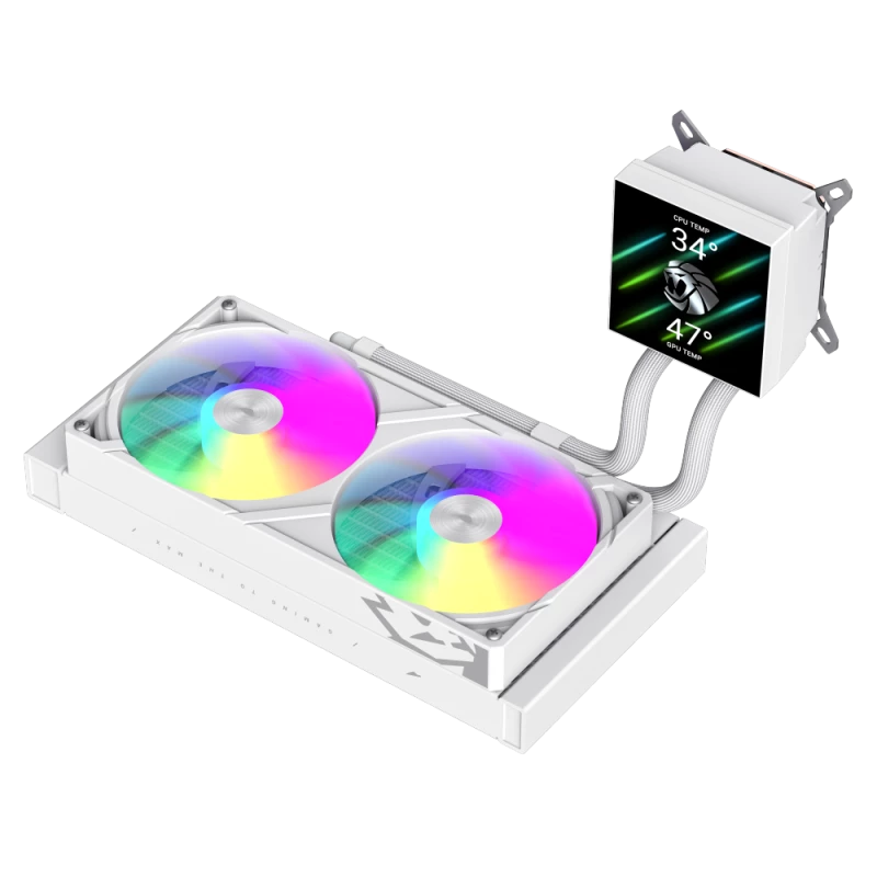 Refrigeração líquida para CPU Gamemax | GLACIER 240 LCD WH | Intel, AMD