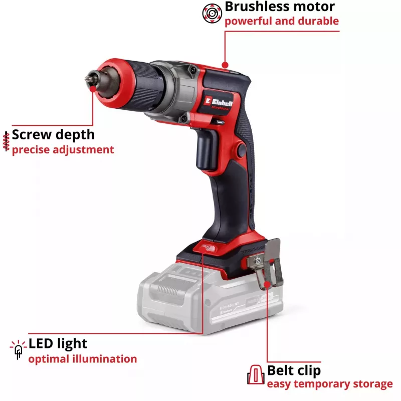 Aparafusadora para pladur EINHELL TP-DY 18 Li BL Solo 18 V, sem escovas, bateria não incluída (modelo 4261010)
