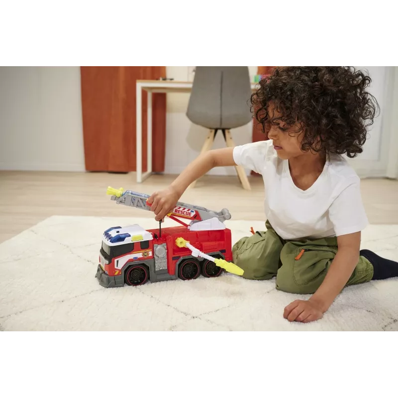 Carro de brincar bombeiros Dickie modelo 203307000 — a pilhas, a partir dos 3 anos, cores: preto/azul/vermelho/branco/amarelo