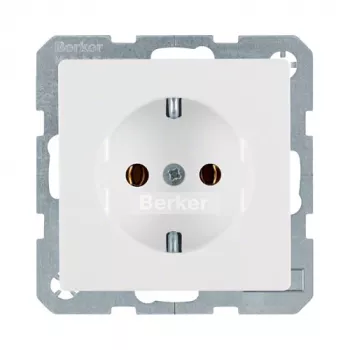 Tomada Type F berker 47436089, 16 A, 250 V, branco, caixa duroplástico
