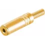 Conector estéreo 3,5mm ShiverPeaks 51210-MG metal dourado, ficha de áudio 3,5 mm
