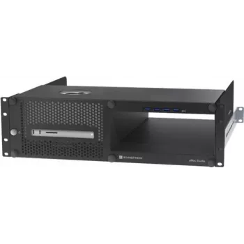 Caixa rackmount Sonnet xMac Studio 3U preta suporte para SSD