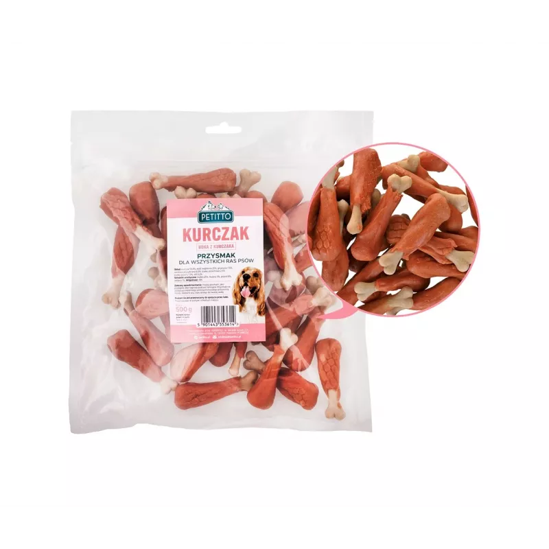 PETITTO Coxas de frango - Petiscos para cães - 500g