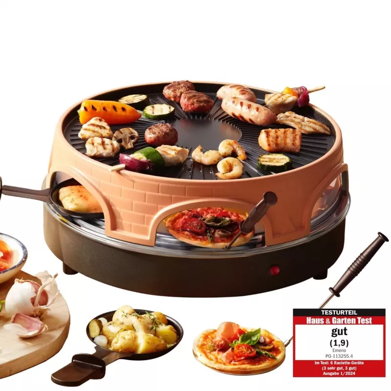 Emerio PO-113255.4 Grill de raclette 1500 W preto, castanho