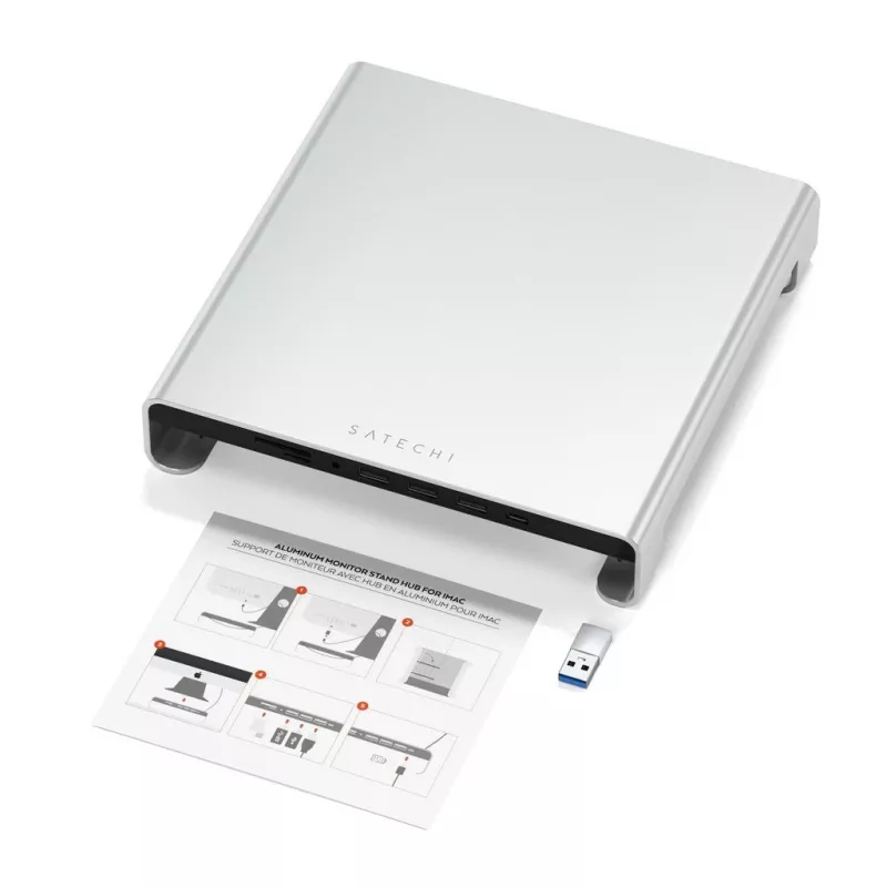 Dock para portátil Satechi ST-AMSHS USB 3.2 Gen 1 Type-C prateado