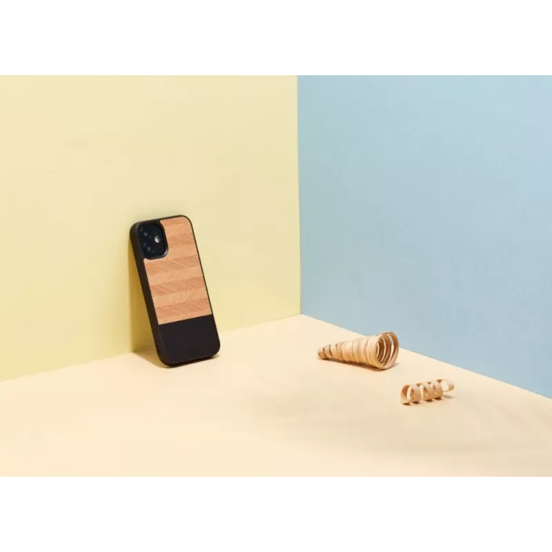 Capa de proteção Man and Wood para iPhone 12 mini Herringbone Nero preto