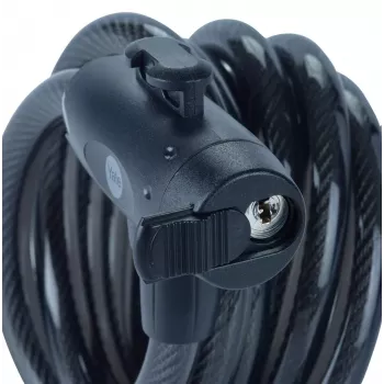 Fechadura de bicicleta de aço 12 mm com chave - YCK0/12/200/2 preto