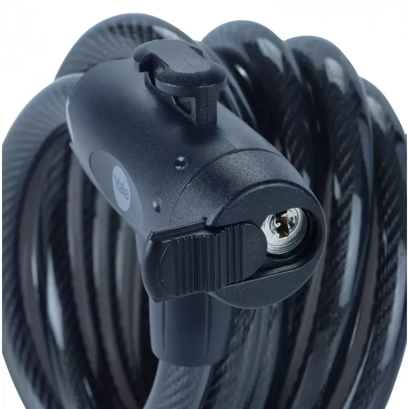 Fechadura de bicicleta de aço 12 mm com chave - YCK0/12/200/2 preto