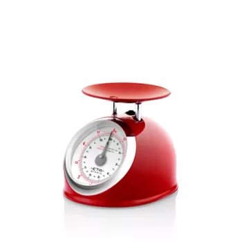Balança de cozinha mecânica ETA ETA577790030 — capacidade 5 kg, precisão 25 g, superfície de aço inoxidável, caixa branca