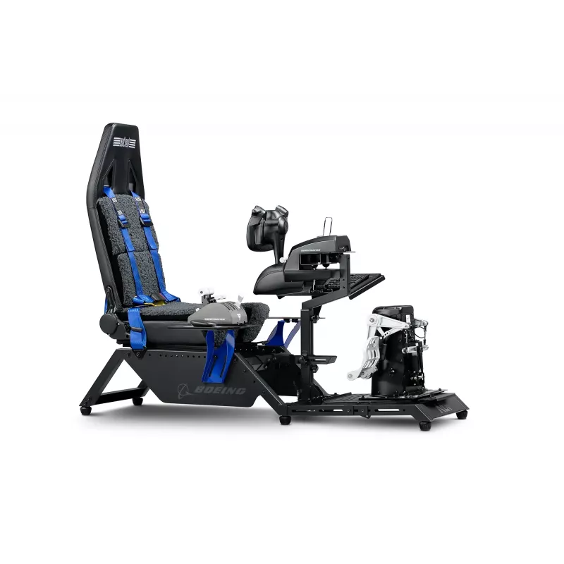 Cabine de simulador de voo Next Level Racing Boeing Commercial Edition, detalhes azuis