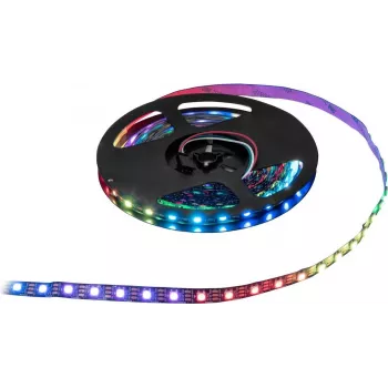 Tira LED pixel EUROLITE 50530210 2,5 m RGB 5 V – tira LED endereçável, 2,5 m de comprimento, alimentação 5 V, RGB