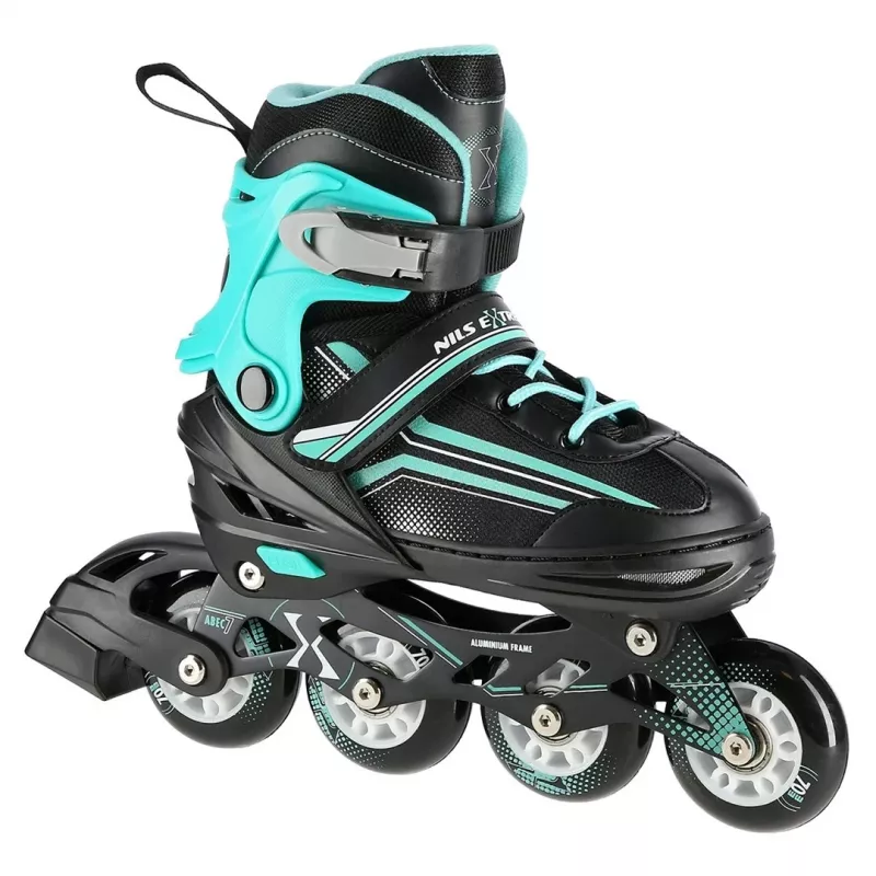 Patins 2IN1 Nils Extreme NH18190 PRETO/AZUL TAM. M (34-38) com patins de hóquei substituíveis