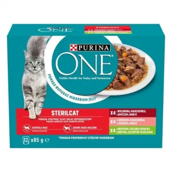 Alimento húmido para gatos Purina Nestlé Sterilcat Mix Flavours multipack 12 x 85 g, adulto, 78% humidade, 13% proteína