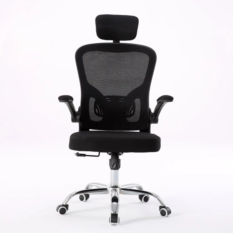 Cadeira de escritório top e shop DORY CZERŃ — assento estofado, encosto em rede, 650×620 mm, altura até 122 cm