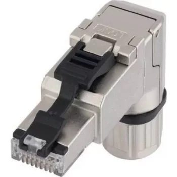 Ficha Ethernet Lapp ED-IE-90-6A-A-20-FC angular — RJ45 blindada, 90°