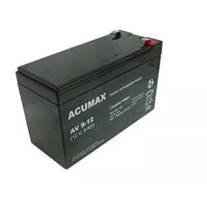 Bateria VRLA AGM EMU AV 9-12 T2 — 12 V, 9 Ah, sem manutenção, resistente a vibrações