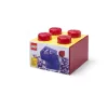 LEGO Storage Brick 4 caixa de arrumação com tampa, vermelha transparente