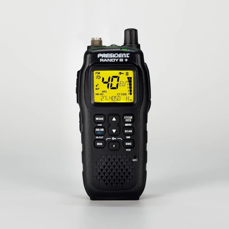 Rádio CB portátil President Randy III Plus ASC AM/FM preto
