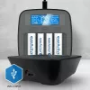 everActive NC-1000M V2 carregador de pilhas, Ni-MH, 4 ranhuras AA/AAA, USB-C, preto