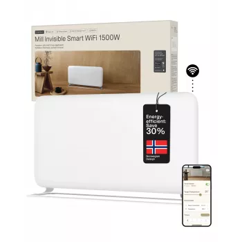 Mill Aquecedor de painel Wi-Fi | PA1500WIFI4A | Aquecedor de painel | 1500 W | Adequado para divisões até 22 m² | branco | IPX4