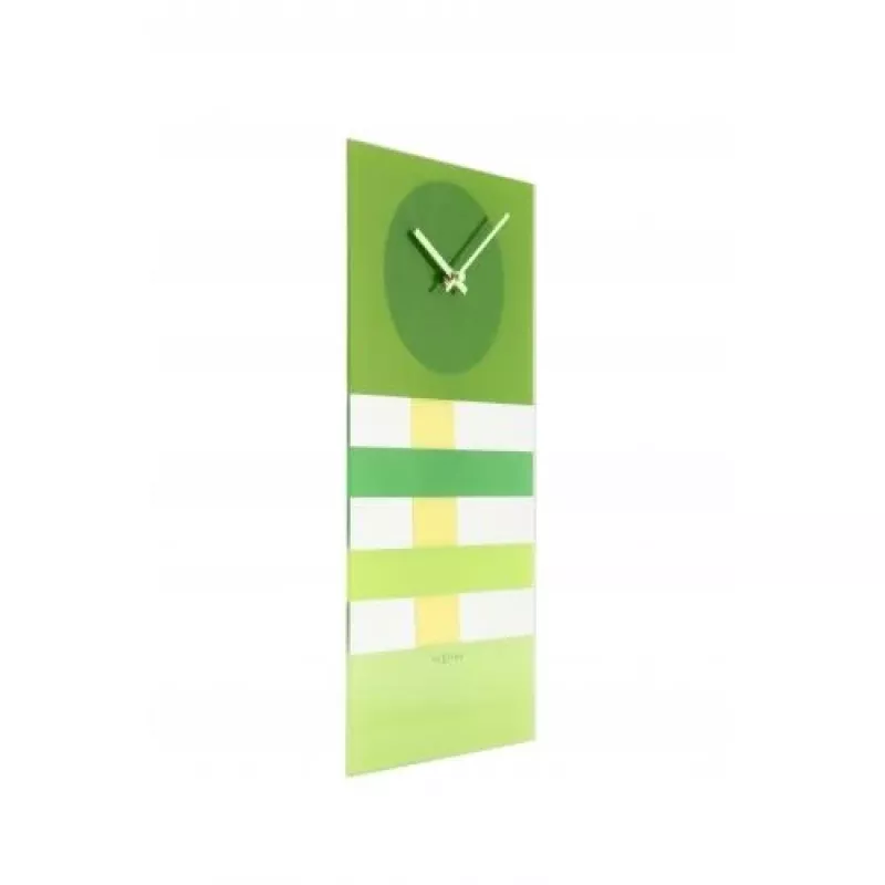 NeXtime Relógio de parede 2855gn Bold Stripes, 19 x 38 cm, parede, verde