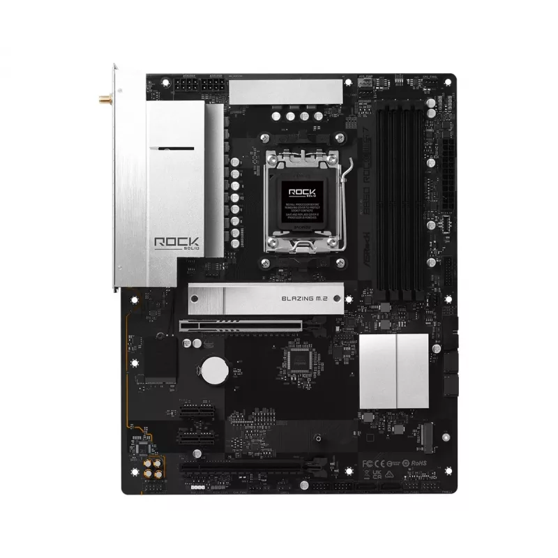 Placa-mãe ASRock B850 Rock WiFi 7, socket AMD AM5, ATX, DDR5, Wi-Fi 7