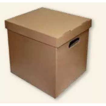 Caixa de arquivo SMLT, 360x290x350mm, castanha, ecológica, tampa removível