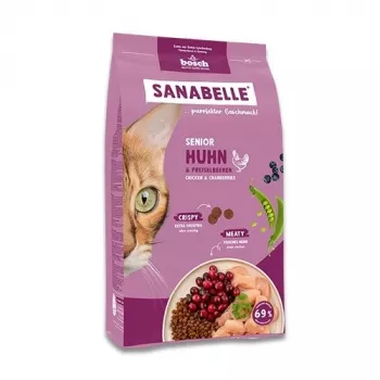 Bosch Sanabelle Life Senior ração seca para gatos com frango e arando vermelho, 8 kg