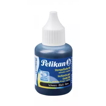 Tinta de carimbo Pelikan 84, resistente à água, preta, 30 ml adequada para carimbos de borracha, para tecido, couro, madeira, metal, - 1 unid. (351460)