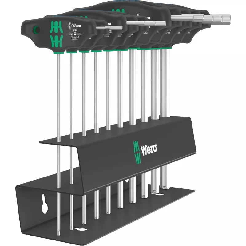 Conjunto de chaves de fendas Wera 454/10 HF Imperial 2 – conjunto de chaves de precisão de 10 peças, polegadas