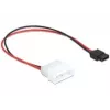 Delock cabo de alimentação ficha Molex 4 pinos para conector fêmea SATA 6 pinos fino 24 cm