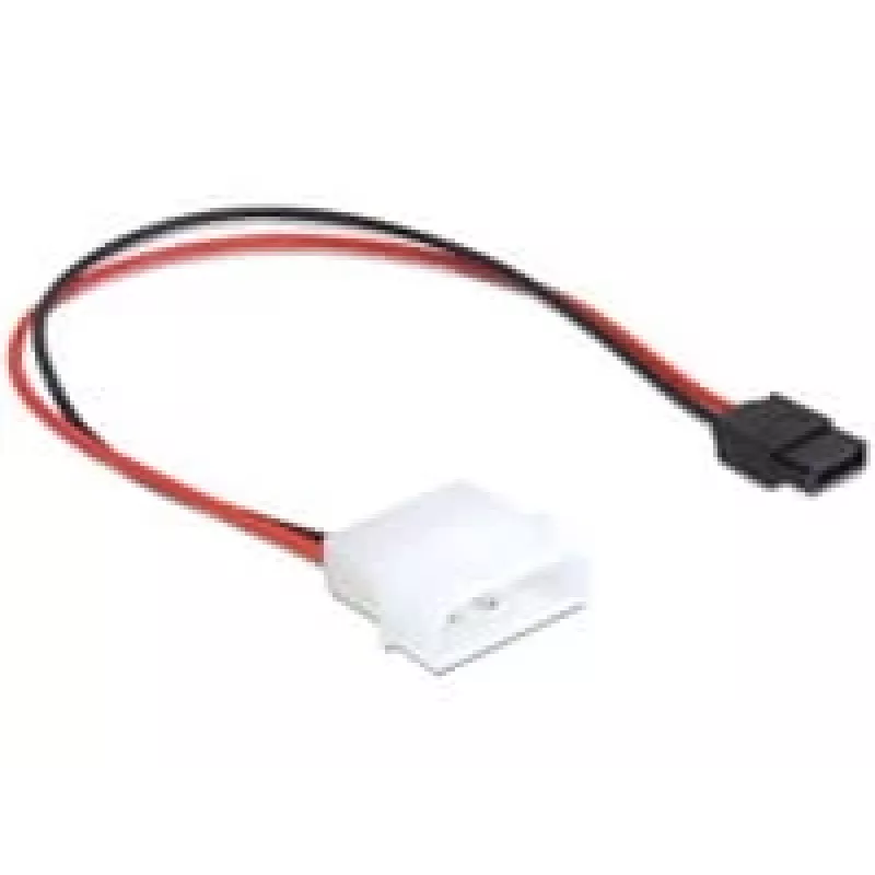 Delock cabo de alimentação ficha Molex 4 pinos para conector fêmea SATA 6 pinos fino 24 cm