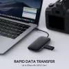AUKEY CB-C71 hub USB-C 8 em 1, 3x USB-A 3.0, HDMI 4K@30Hz, Gigabit RJ45, SD/microSD, USB-C PD 100 W, cabo de 0,15 m, alumínio, preto