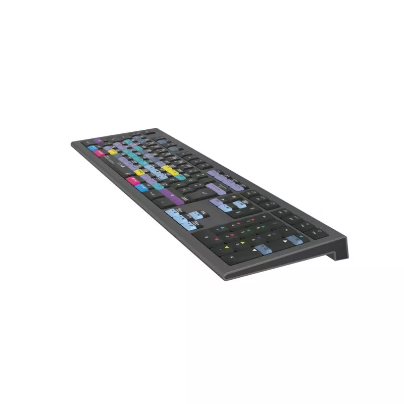 Logickeyboard ASTRA 2 teclado DaVinci Resolve para Mac, tamanho completo, USB com fio, mecanismo de tesoura, QWERTZ alemão, preto