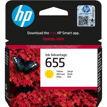 HP 655 amarelo original Ink Advantage tinteiro, amarelo, 1 unid., 600 páginas