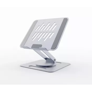 Suporte elevatório para portátil GEMBIRD NBS-DR1-01 – base rotativa, altura ajustável, cinzento espacial