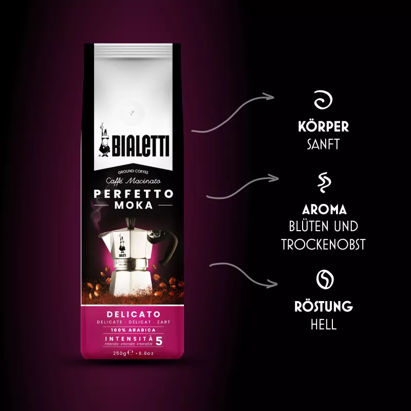 Café moído Bialetti Perfetto Moka Delicato 250 g
