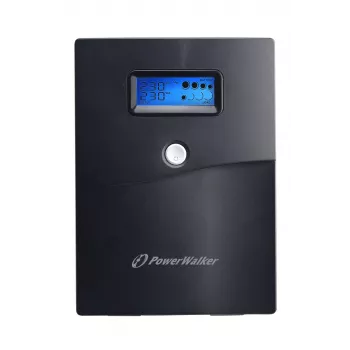 Fonte de alimentação ininterrupta PowerWalker VI 3000 SCL — UPS Line-Interactive 3 kVA / 1800 W, 230 V, bateria 9 Ah, LCD, torre, preto