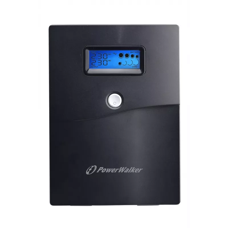 Fonte de alimentação ininterrupta PowerWalker VI 3000 SCL — UPS Line-Interactive 3 kVA / 1800 W, 230 V, bateria 9 Ah, LCD, torre, preto
