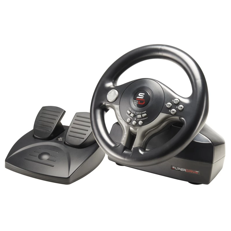 Volante + pedais Subsonic SV200 preto cinzento USB rotação de 180°