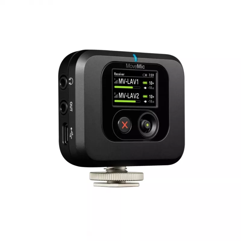 Shure MV-R-Z6 MoveMic recetor sem fios, suporte para câmara (sapata fria)