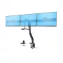StarTech.com Suporte de secretária para três monitores até três ecrãs de 27 polegadas, VESA 75x75/100x100, ajuste dos braços sem ferramentas, fixação por grampo/furo na secretária, braços com apoio de mola