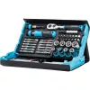 Conjunto de chaves de caixa e bits Hazet 2200SC-32 — 59 peças, catraca reversível 1/4 polegadas, preto/azul
