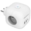 Régua de tomadas QOLTEC 52548 com 3 tomadas AC e porta USB
