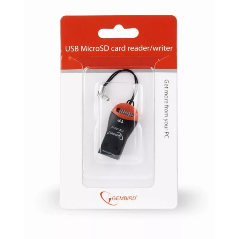 Leitor de cartões Gembird FD2-MSD-3 USB 2.0 preto vermelho